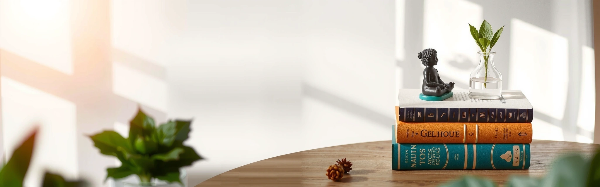 Abstract representation of wellness, knowledge, and growth with soft, natural light