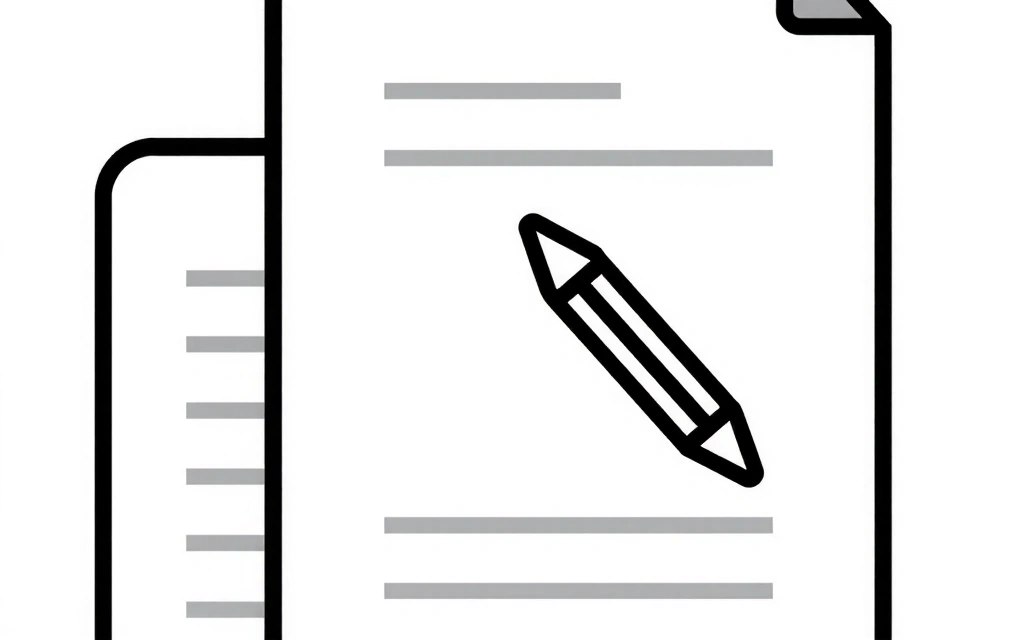 Illustration of a document being updated with a pen icon